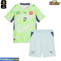 Schweiz Ruben Vargas #17 Auswärts Trikotsatz Kinder EM 2024 Kurzarm (+ Kurze Hosen)